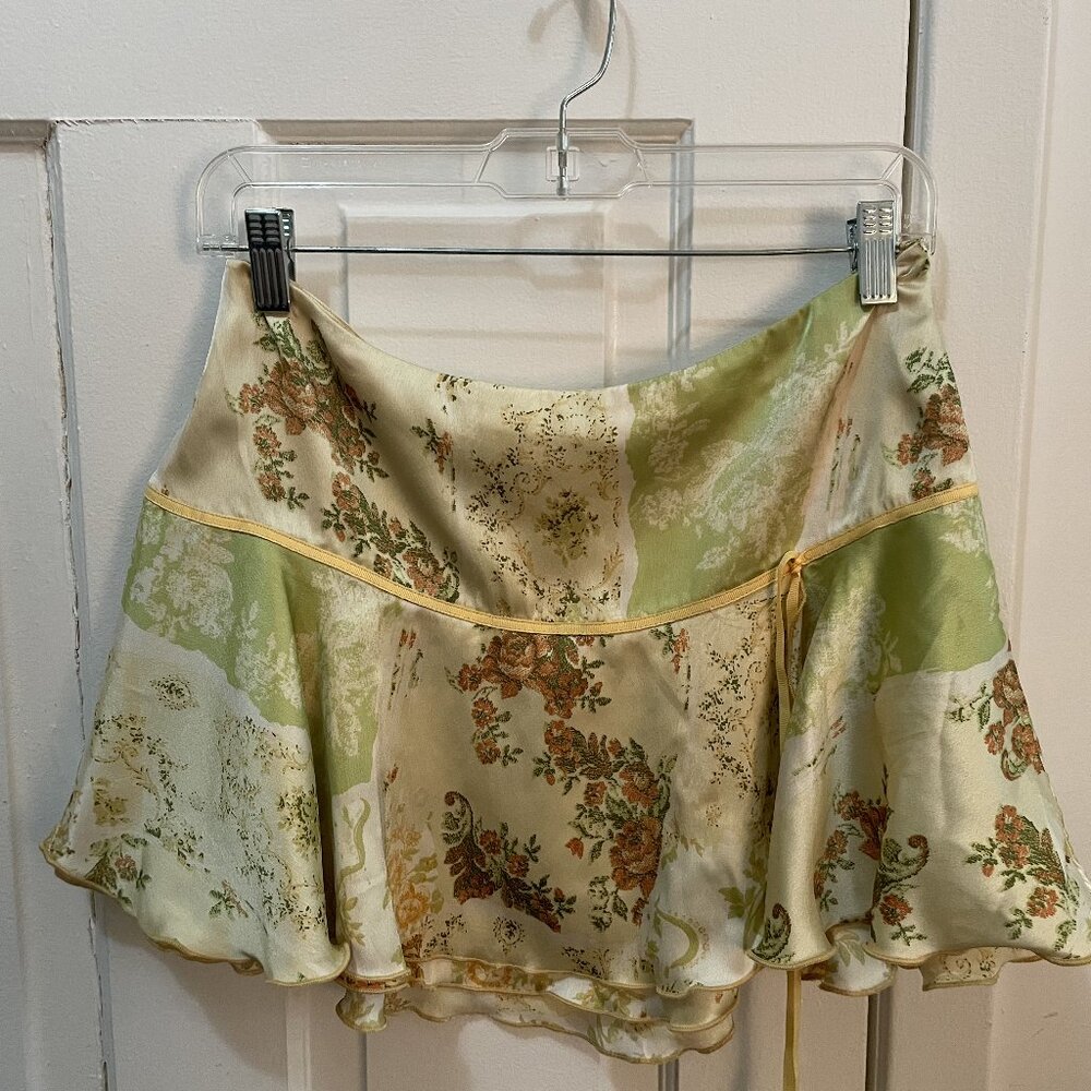 Urban Outfitters Kimchi Blue Yellow Floral Mini Skirt